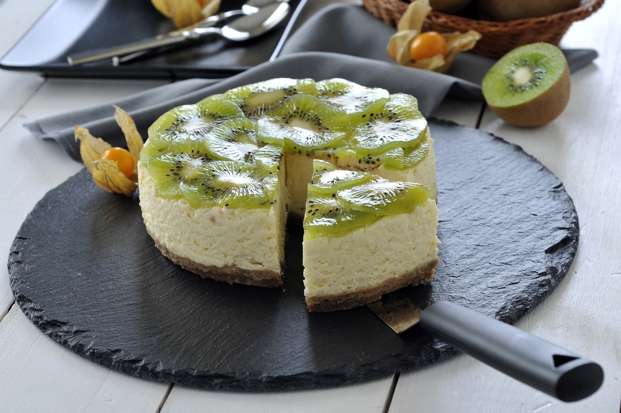 Tarta integral de queso con kiwi - Recetas de Cocina | MujerdeElite
